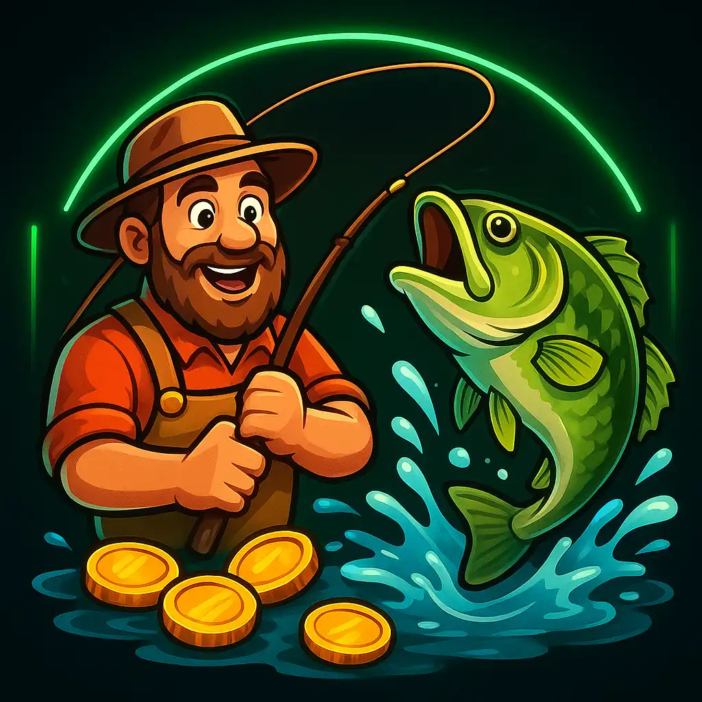 Big Bass Splash slot game cover art with neon casino styling